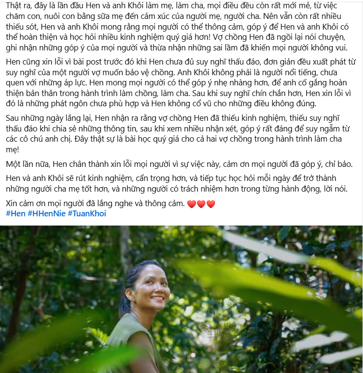 HHen Niê đăng đàn xin lỗi sau hành động phản cảm của chồng nhiếp ảnh gia