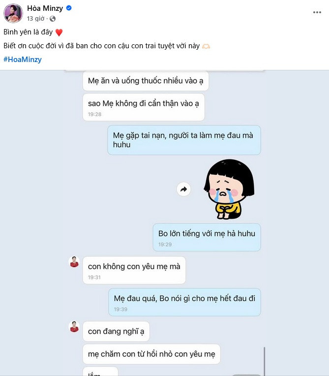 Hòa Minzy được khen nuôi dạy con trai cực khéo