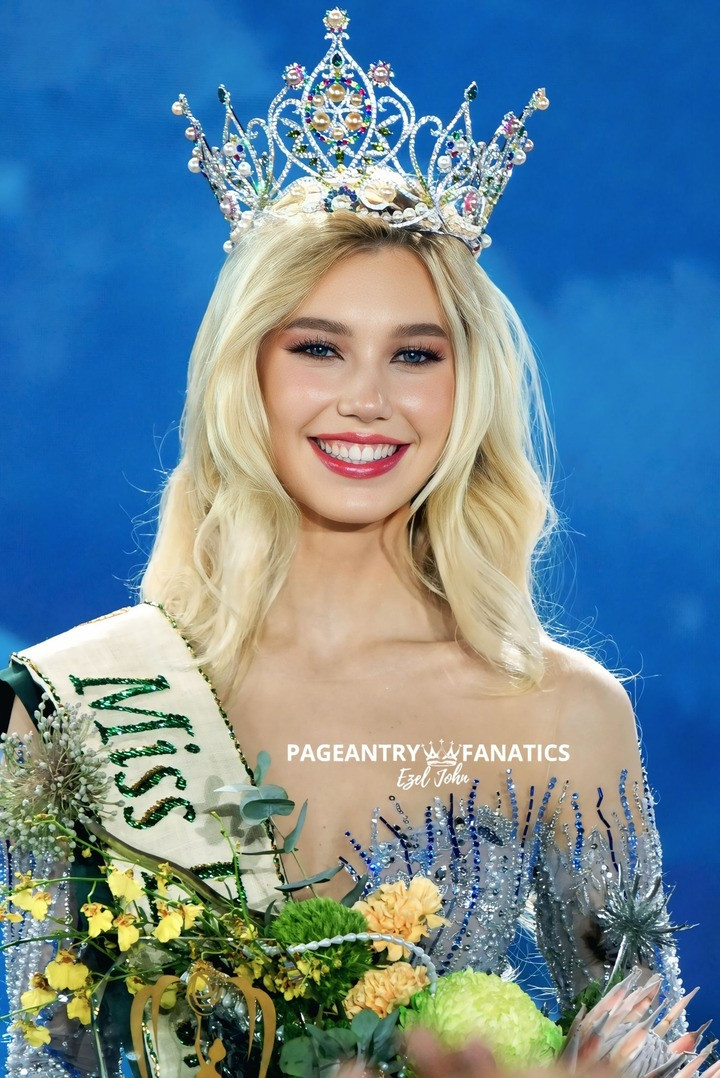 Vượt qua 77 thí sinh khác, người đẹp Natálie Puškinová đến từ Cộng hòa Séc đã xuất sắc giành ngôi vị Miss Earth 2025. Đây là kết quả nhận được nhiều sự đồng tình của khán giả.