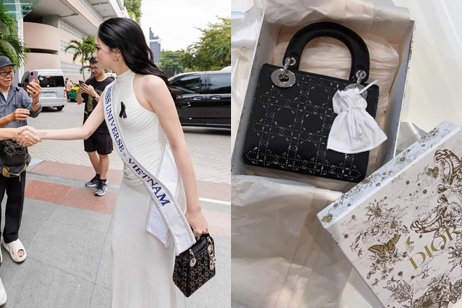 Hương Giang xách túi hiệu bạn trai cũ tặng đọ sắc dàn mỹ nhân Miss Universe 2025