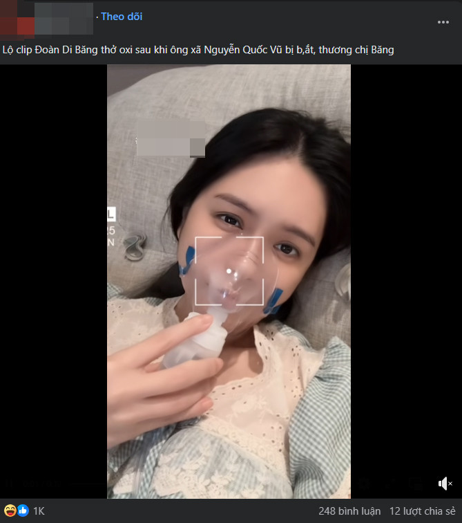 Sự thật hình ảnh Đoàn Di Băng ngất xỉu phải thở ô xi sau khi ông xã Nguyễn Quốc Vũ bị bắt