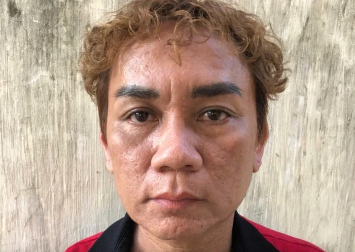 Nguyễn Tấn Thành thời điểm bị bắt giữ. (Ảnh: Công an Tây Ninh)