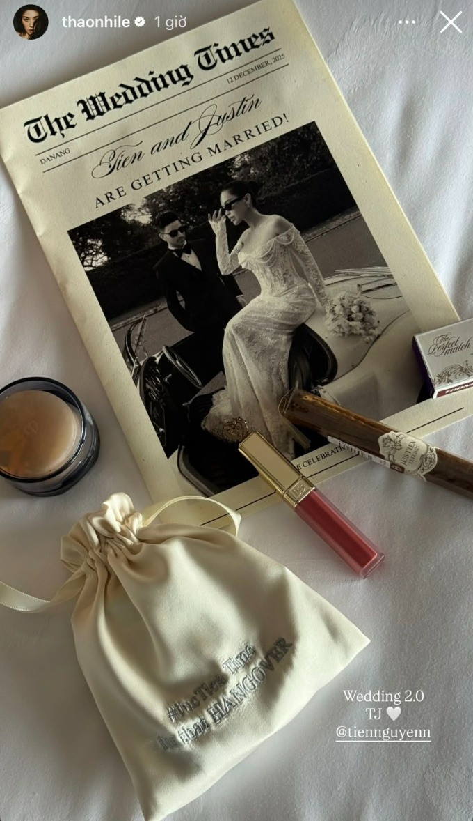 Hé lộ quà cưới hàng hiệu Tiên Nguyễn tặng khách mời dự tiệc bất ngờ khi khui giá