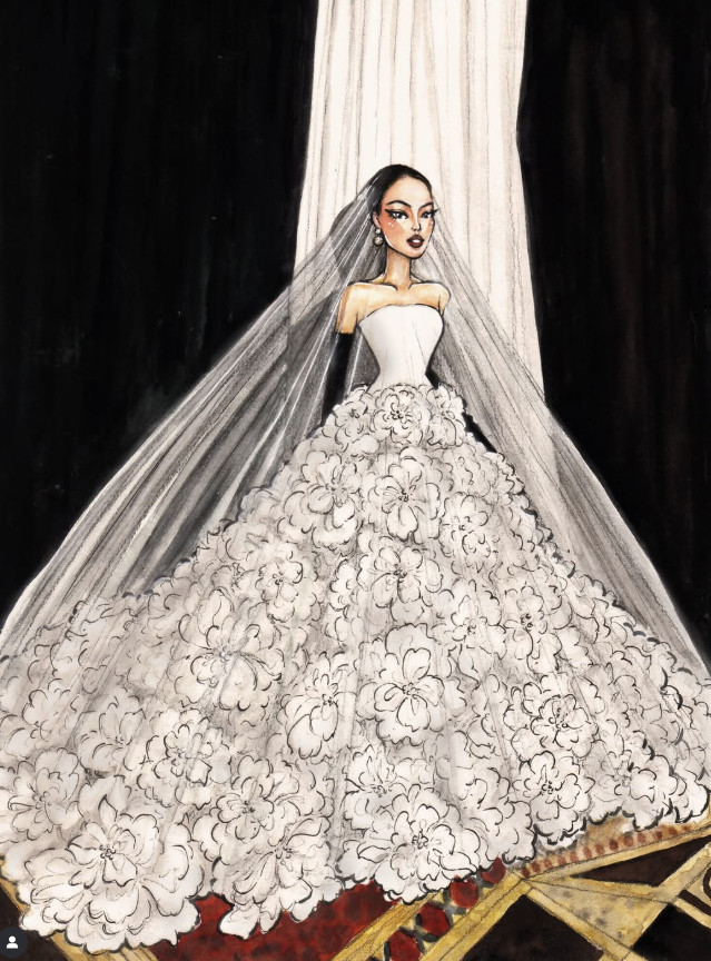 Hé lộ váy cưới của Tiên Nguyễn