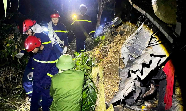 Hiện trường nơi xảy ra vụ tai nạn. (Ảnh: Thanh Tuấn)