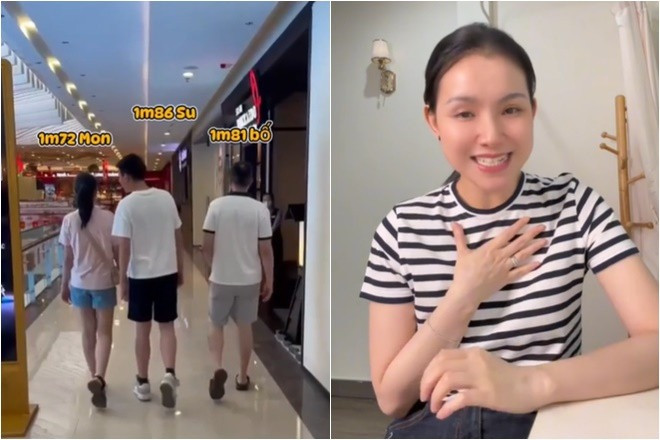 Chiều cao nổi bật của 2 con Hoa hậu Thùy Lâm