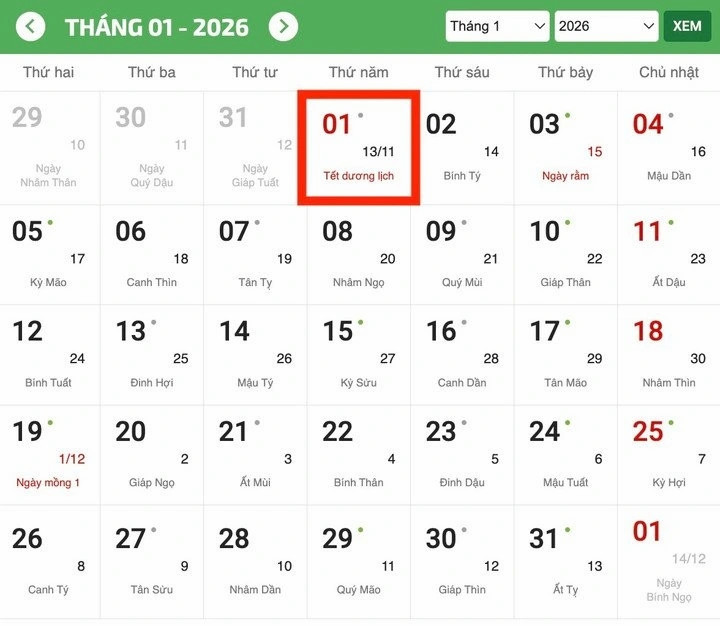bo noi vu de xuat hoan doi ngay lam viec de nghi 4 ngay dip tet duong lich 2026 hinh anh 1