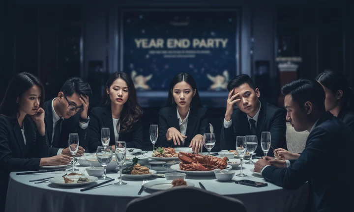 Nhiều công ty tổ chức tiệc xa hoa, sang trọng mà không chú trọng đến thưởng cho nhân viên. (Ảnh minh họa: AI)