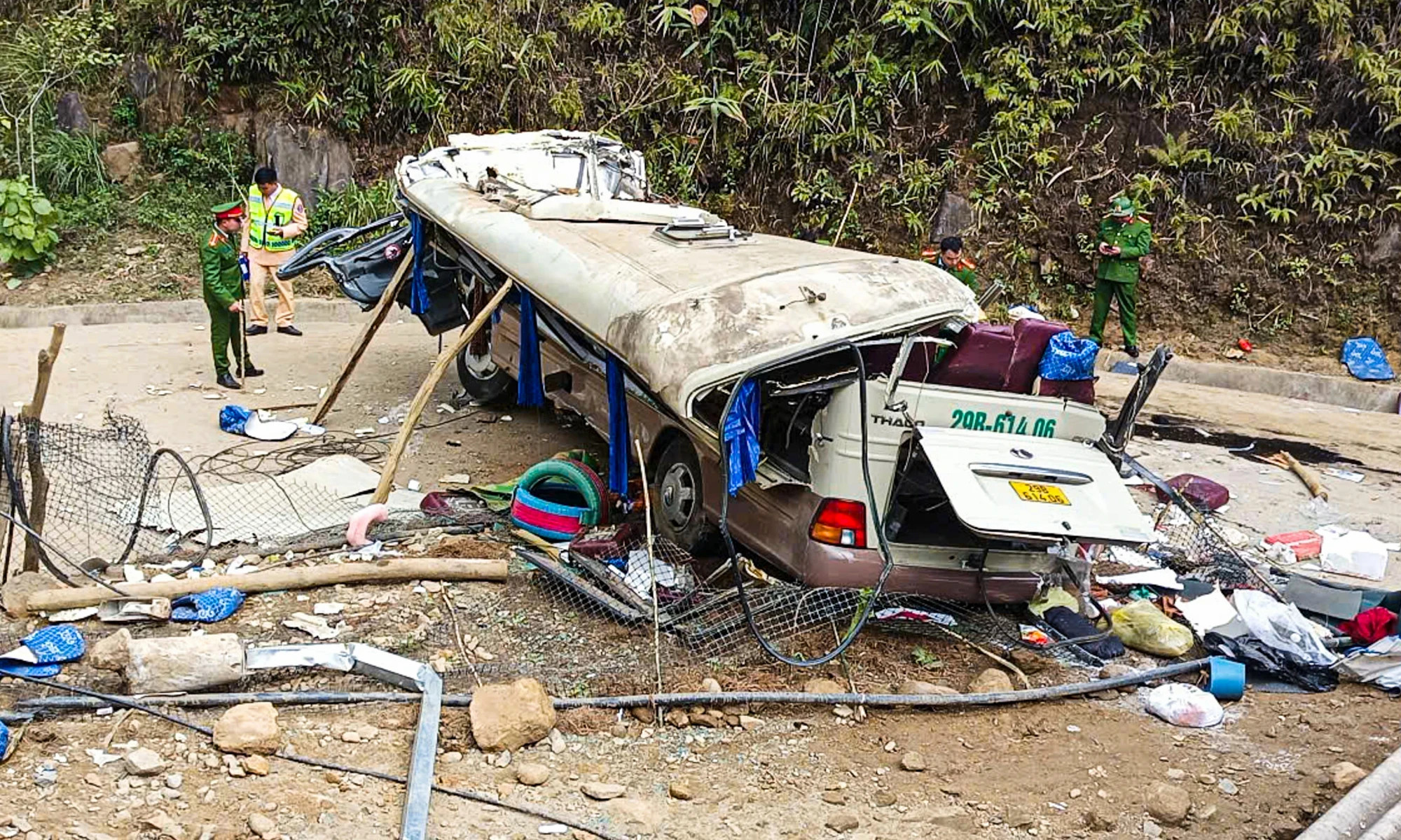 Hiện trường vụ tai nạn.