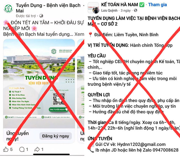 Fanpage giả mạo bệnh viện Bạch Mai.