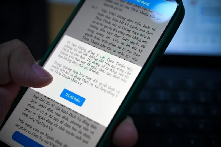 Nhiều người dùng Zalo không đọc toàn bộ điều khoản dịch vụ trước khi chấp thuận.