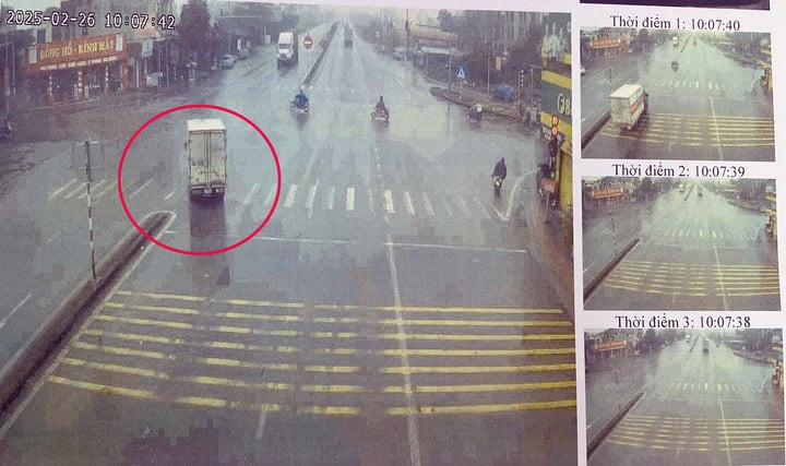 Xe tải BKS 18C – 124.06 7 lần vượt đèn đỏ (Ảnh CSGT cung cấp)