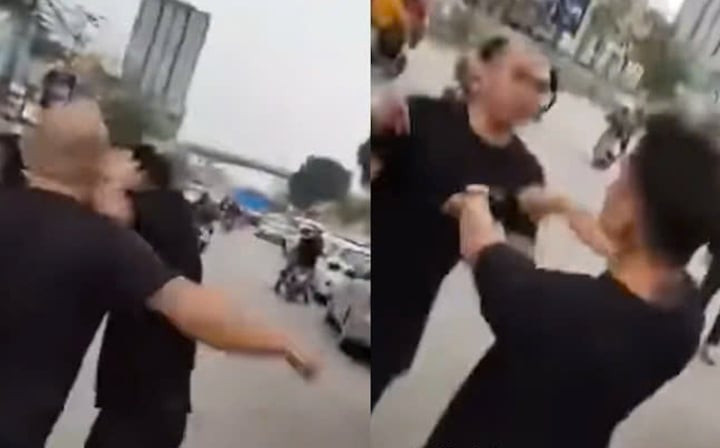 Hình ảnh vụ gây rối trước cổng Bệnh viện Bạch Mai.