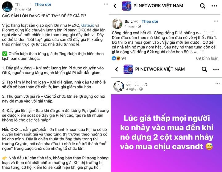 Nhiều bài viết kêu gọi nhà đầu tư dồn tiền mua Pi ở mức giá thấp. (Ảnh chụp màn hình)