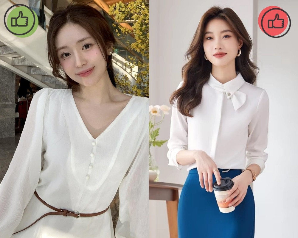 Nên diện sơ mi gì để gương mặt tròn trông thon gọn hơn?- Ảnh 1.