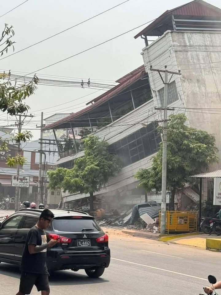 Hình ảnh trên mạng xã hội X về động đất ở Myanmar.