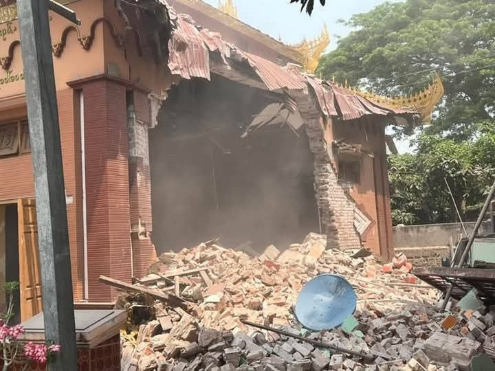 Hình ảnh trên mạng xã hội X về động đất ở Myanmar.