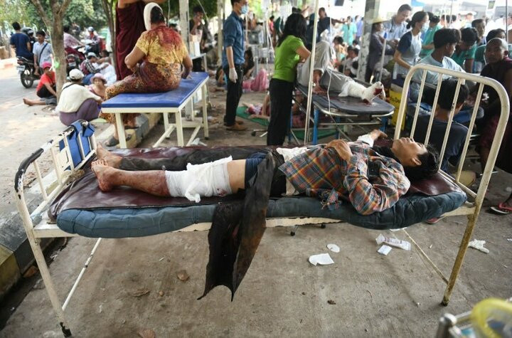 Hình ảnh trên mạng xã hội X về ảnh hưởng động đất ở Myanmar.