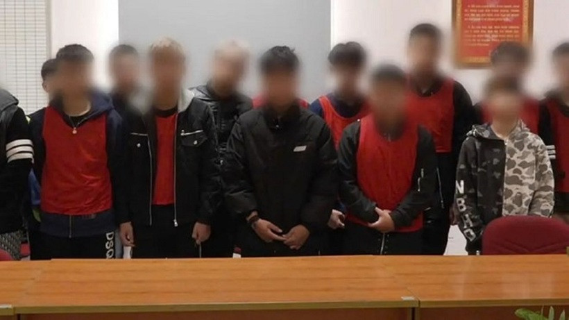 Các đối tượng bị bắt giữ. Ảnh: Công an Hà Nội