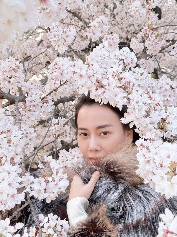 Shark Bình đi ngắm hoa anh đào cùng Phương Oanh, tạo dáng không kém người mẫu - Ảnh 8.