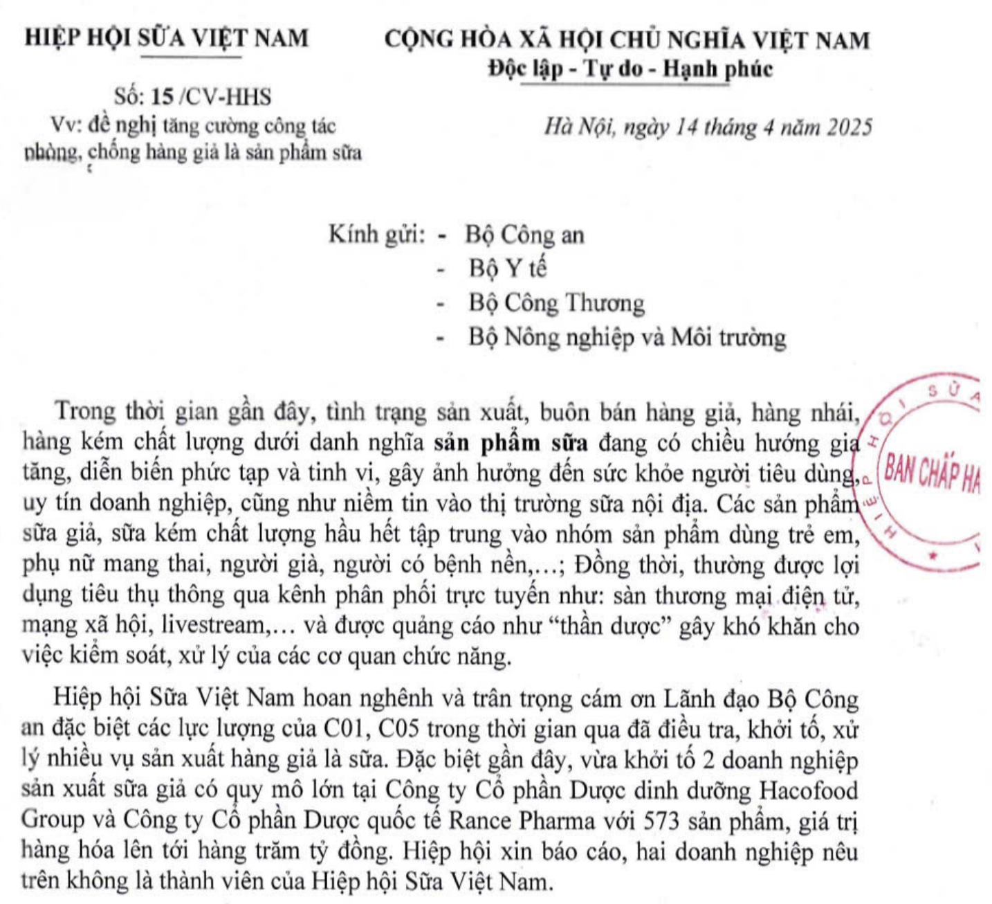 Vụ sữa giả: Hiệp hội sữa gửi công văn tới 4 bộ- Ảnh 3.