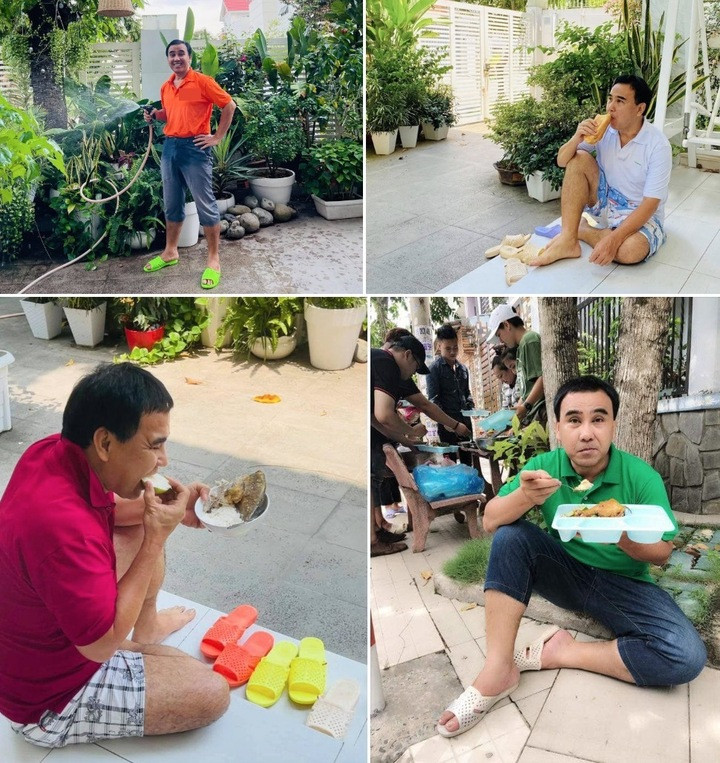 Dép tổ ong trở thành thương hiệu của Quyền Linh khi luôn xuất hiện cùng anh trong mọi hoàn cảnh.