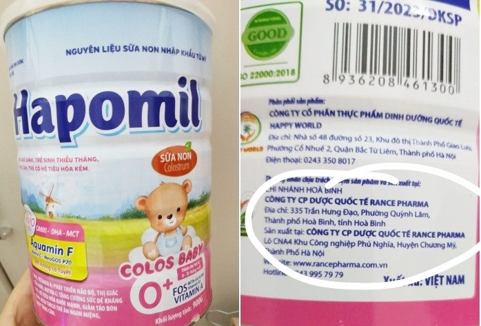 Sản phẩm sữa chị O. đã mua tại nhà thuốc bệnh viện.