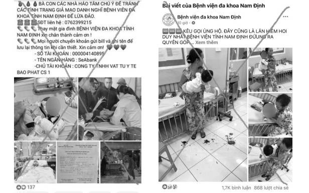 Hàng loạt bệnh viện cảnh báo tình trạng fanpage giả mạo để trục lợi từ thiện- Ảnh 1.