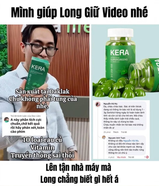 Vụ kẹo rau củ Kera: TikToker Phan Bảo Long bị cộng đồng mạng réo tên, đề nghị công an vào cuộc ảnh 1