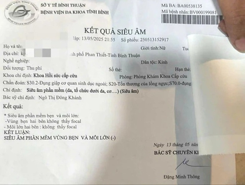 Bệnh viện Đa khoa tỉnh Bình Thuận chẩn đoán cháu A. bị