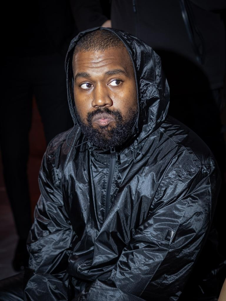 kanye west attends marni fashion