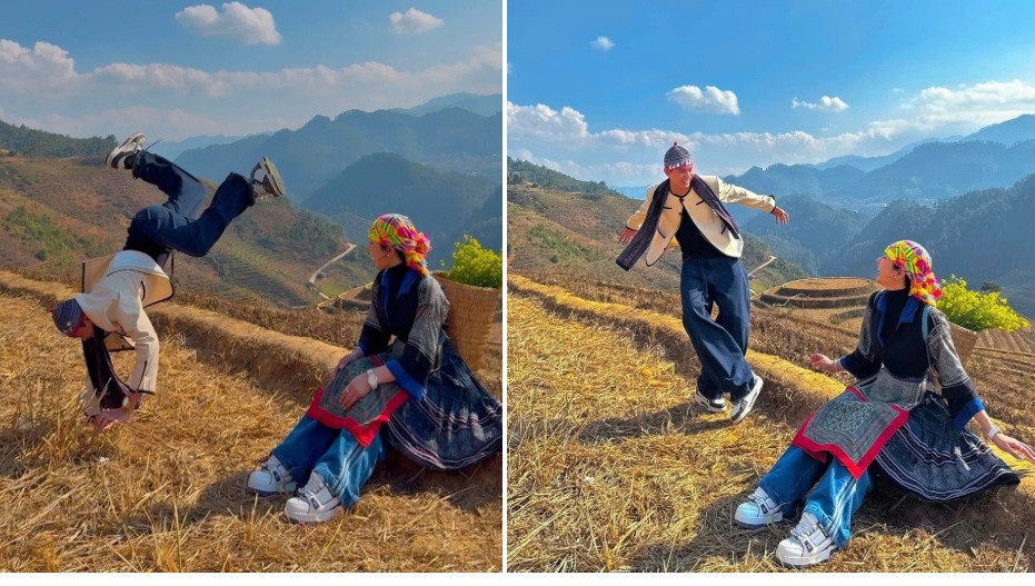 Phạm Kiên chia sẻ ảnh trong chuyến du lịch với Diệp Lâm Anh. (Ảnh: FBNV)