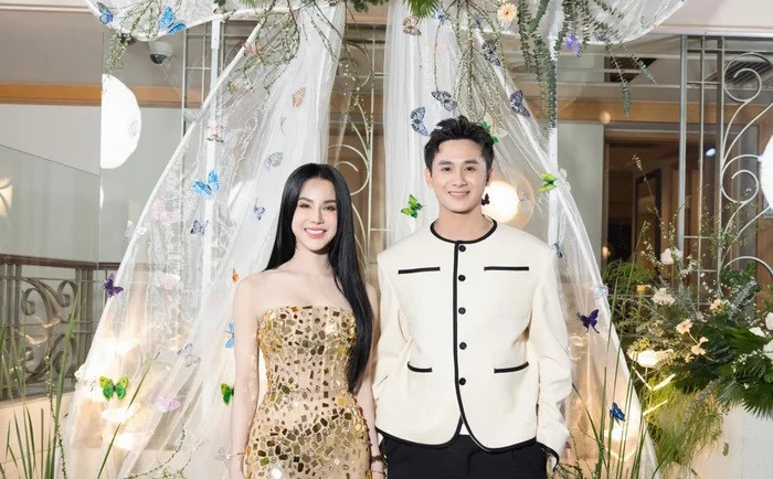 Diệp Lâm Anh và Phạm Kiên. (Ảnh: FBNV)