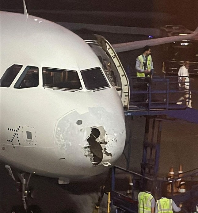 Hỗn loạn bên trong chiếc máy bay cùng lúc gặp nhiễu động, trúng mưa đá, tông phải chim- Ảnh 1.