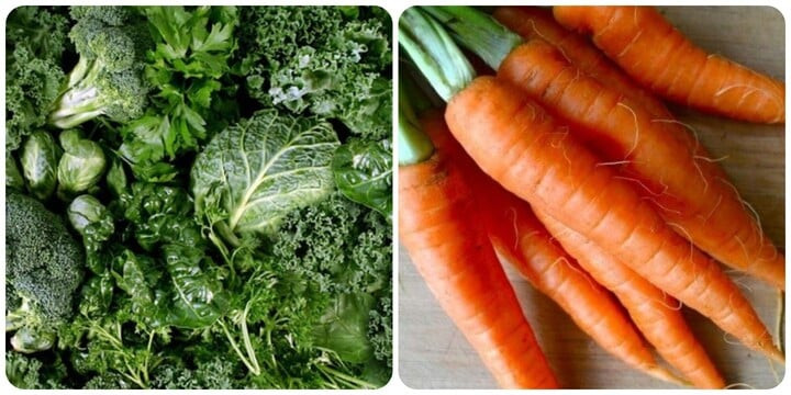 Rau họ cải và củ cà rốt là hai loại rau thải độc gan rất hiệu quả
