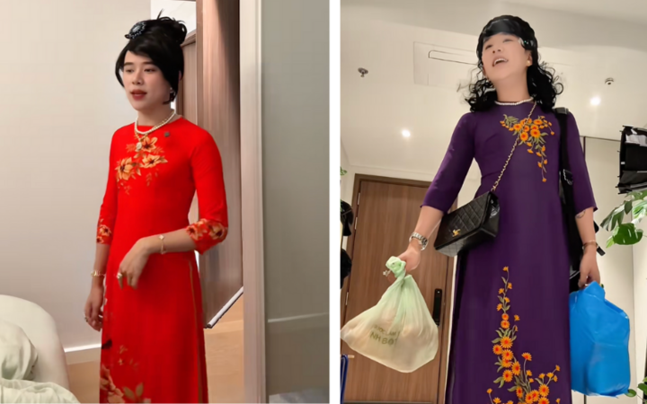 Chàng trai không ngại diện những bộ áo dài đậm chất