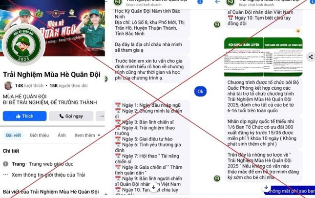 Đăng ký Trại Hè quân đội miễn phí trên MXH, nhiều người bị chiếm đoạt số tiền lớn ảnh 1