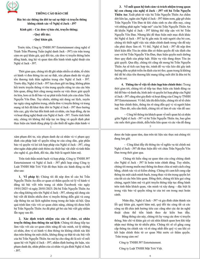 Toàn cảnh lùm xùm giữa Jack - J97 và Thiên An: Những mâu thuẫn tích tụ suốt 4 năm mở ra