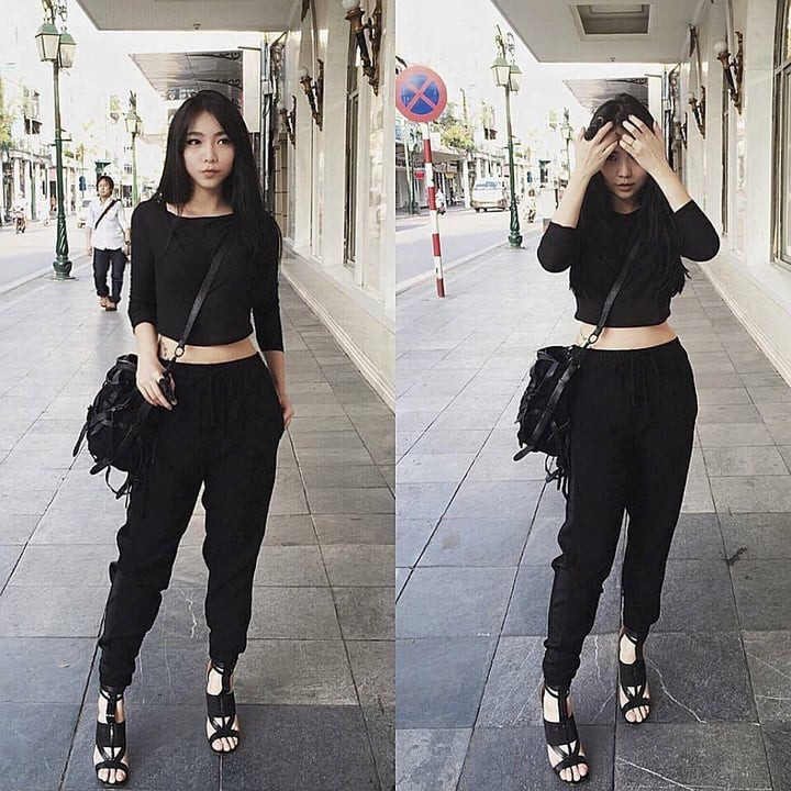 Quần jogger phối cùng áo croptop cực sành điệu. (Ảnh: Fitterfly)