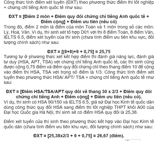 ĐH Kinh tế Quốc dân cộng 2 lần điểm cho thí sinh có chứng chỉ ngoại ngữ: Liệu có công bằng? ảnh 1