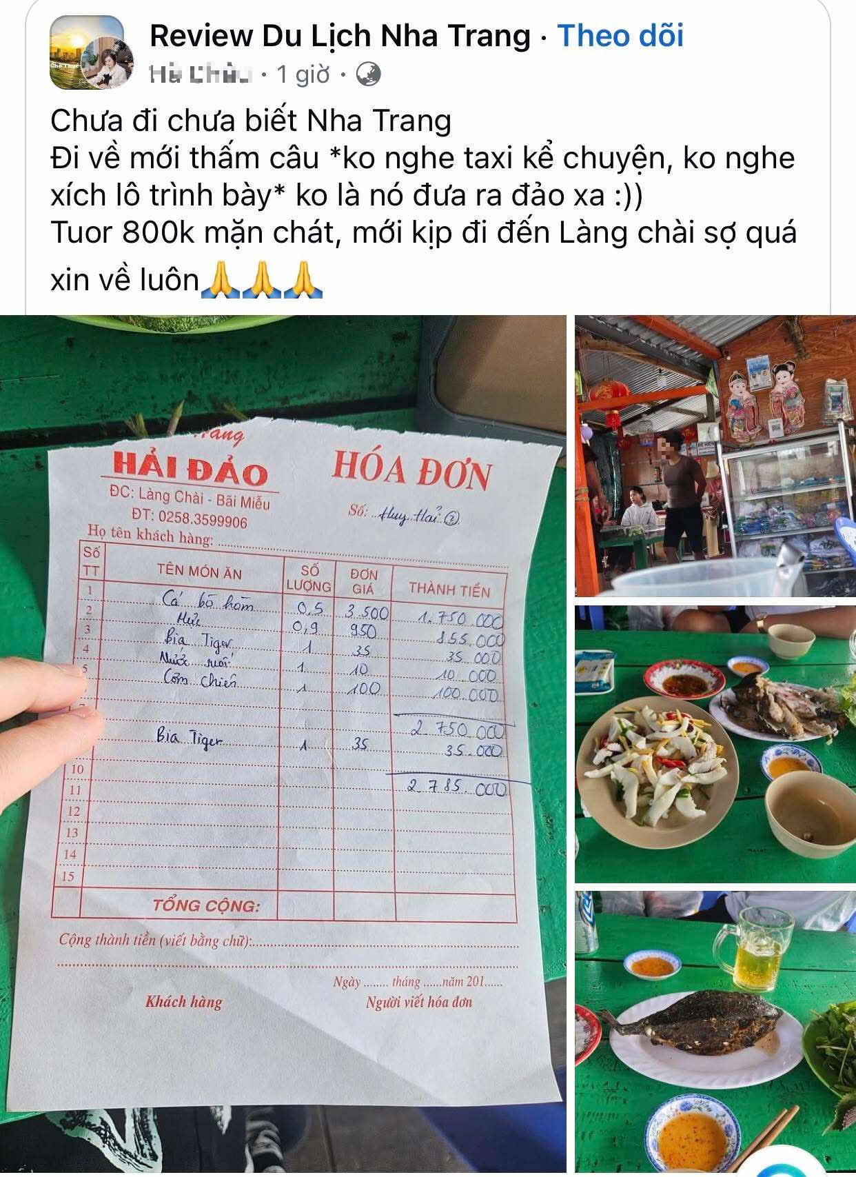 Mạng xã hội lại dậy sóng với hoá đơn thể hiện “cá bò hòm 3,5 triệu đồng/kg” ở Nha Trang- Ảnh 1.
