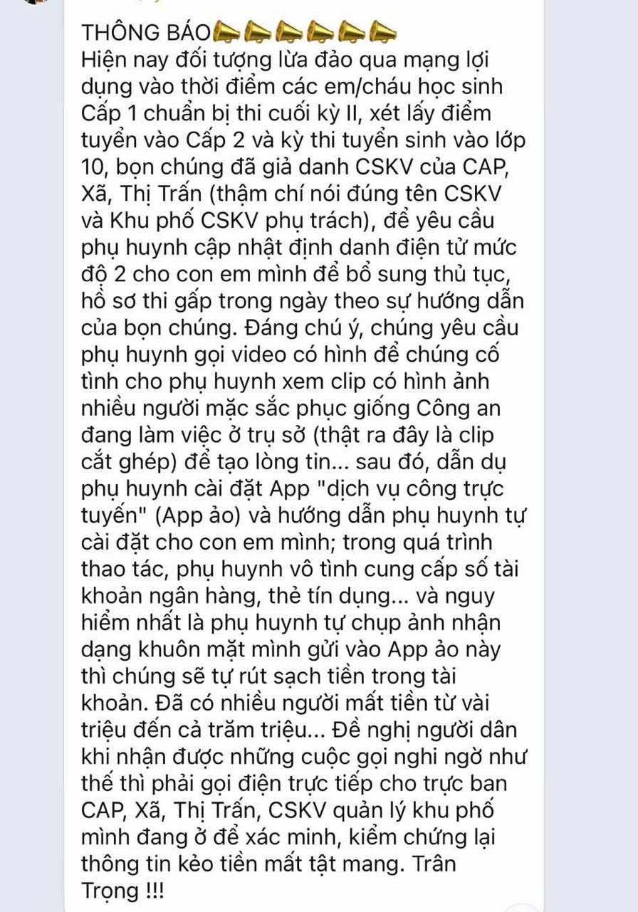 TP HCM: Nhiều trường học cảnh báo khẩn chiêu lừa đảo nhắm đến phụ huynh trong kỳ tuyển sinh đầu cấp- Ảnh 1.
