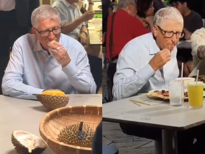 Bắt gặp Bill Gates ngồi ăn sầu riêng- Ảnh 1.