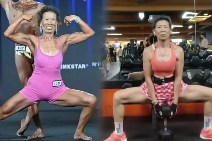 Bà Sun giành giải ba trong cuộc thi thể hình. (Ảnh: Ctdsb)