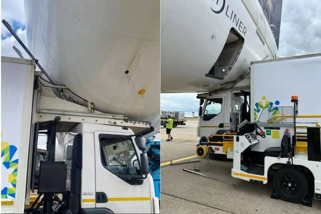 Máy bay bị xe tải đâm thủng bụng, lỗi khó tin của tài xế- Ảnh 2.