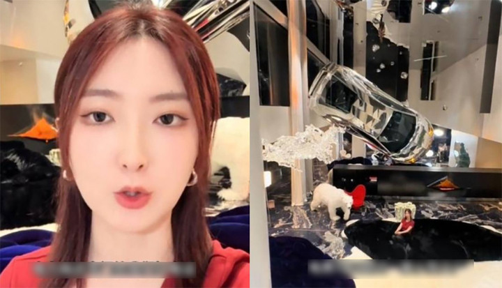 Daye khoe cô tốn 290 tỷ đồng để trang trí biệt thự, trong đó chiếc ô tô gắn trên tường đã có giá 29 tỷ đồng.