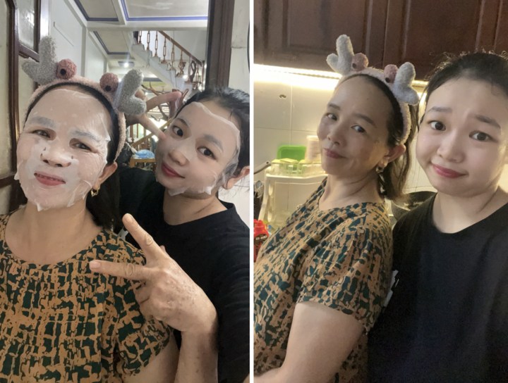 Hai mẹ con cũng có sở thích làm đẹp cùng nhau. (Ảnh: NVCC)