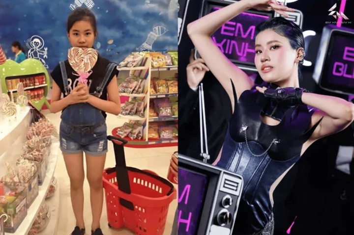 Khác với vẻ cá tính, rapper Pháo thời nhỏ vẫn giữ những nét hồn nhiên, ngây thơ.