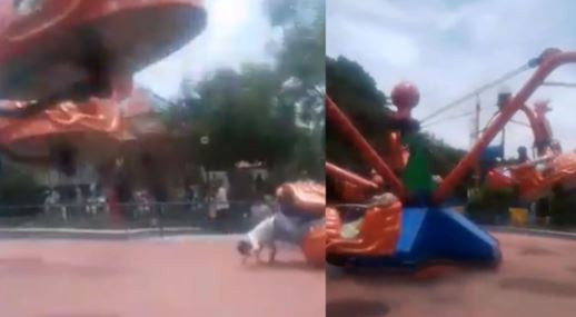 Đu quay bất ngờ gãy cánh hất văng 4 du khách xuống đất, 1 người tử vong- Ảnh 1.