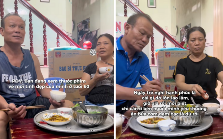 Những bữa cơm giản dị thường ngày của cặp đôi. (Ảnh cắt từ clip)